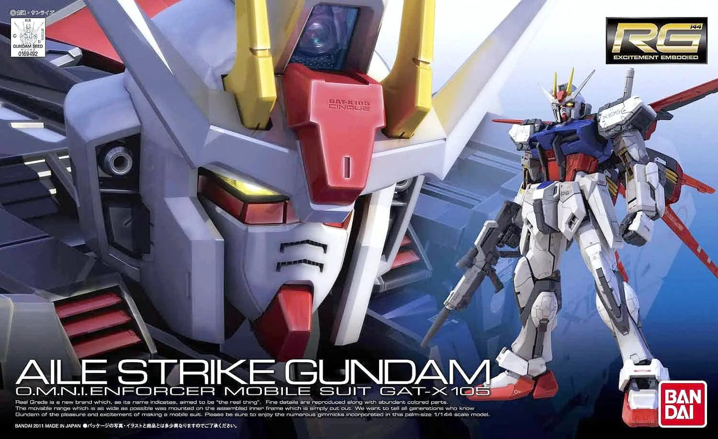 Bandai - Bandai RG Aile Strike Gundam 1/144 Model Kit – Real Grade