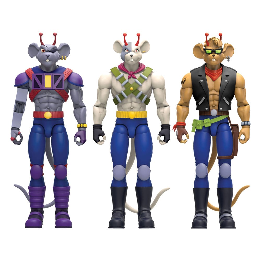 Nacelle - Biker Mice From Mars Action Figures Set – Modo, Throttle & Vinnie (17 - 20 cm)