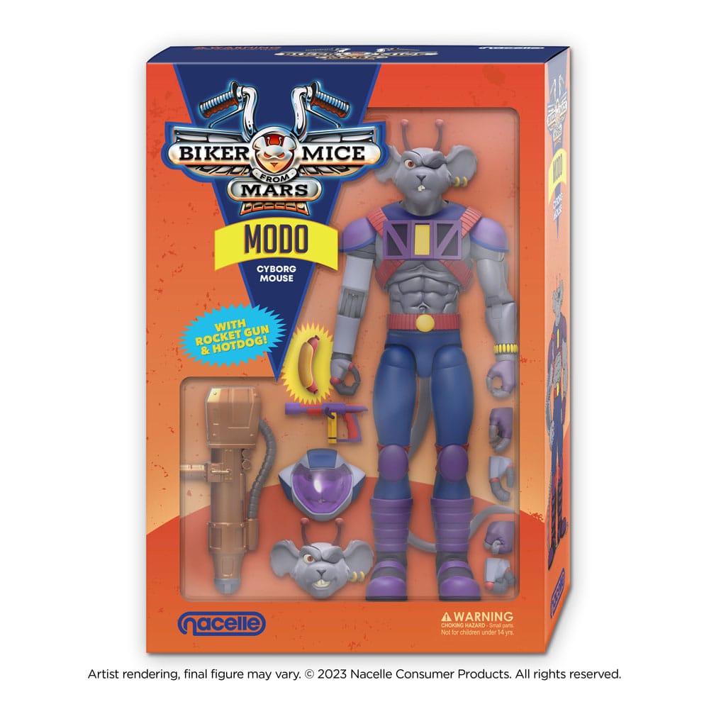 Nacelle - Biker Mice From Mars Action Figures Set – Modo, Throttle & Vinnie (17 - 20 cm)