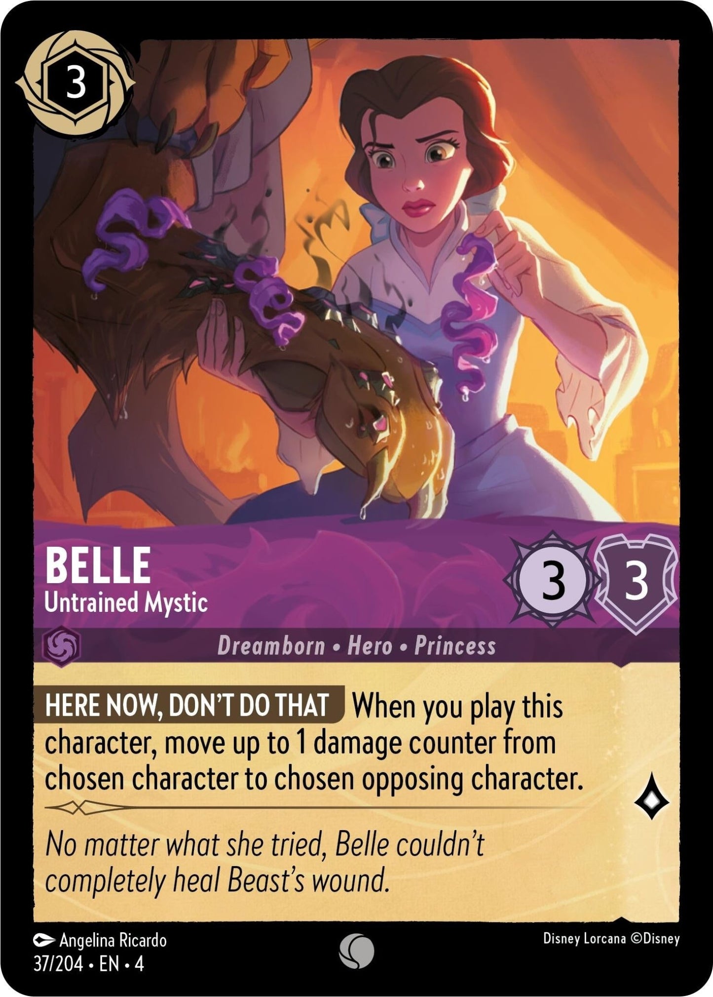 Disney Lorcana - Belle - Untrained Mystic (37/204) (Ursula's Return)