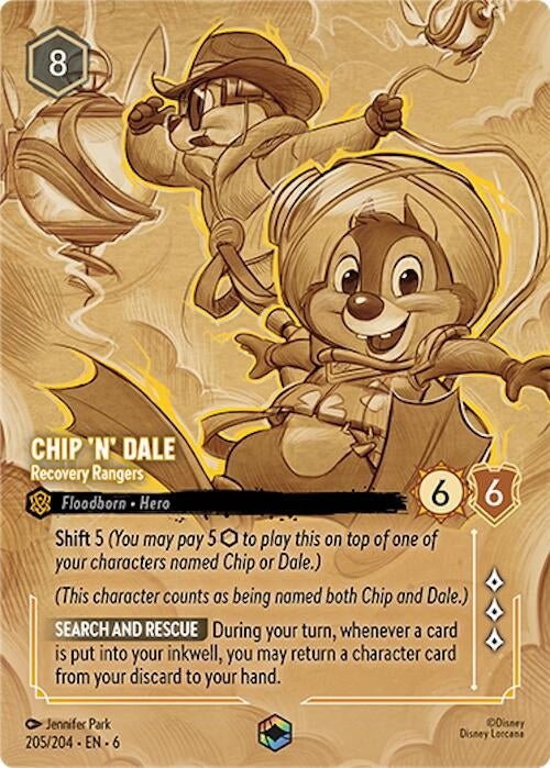 Disney Lorcana - Chip 'n' Dale - Recovery Rangers (Enchanted) (205/204) (Azurite Sea)