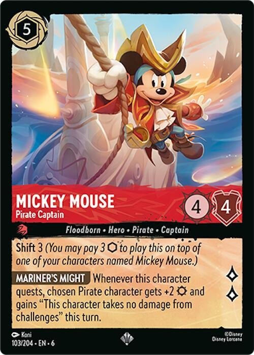 Disney Lorcana - Mickey Mouse - Pirate Captain (103/204) (Azurite Sea)