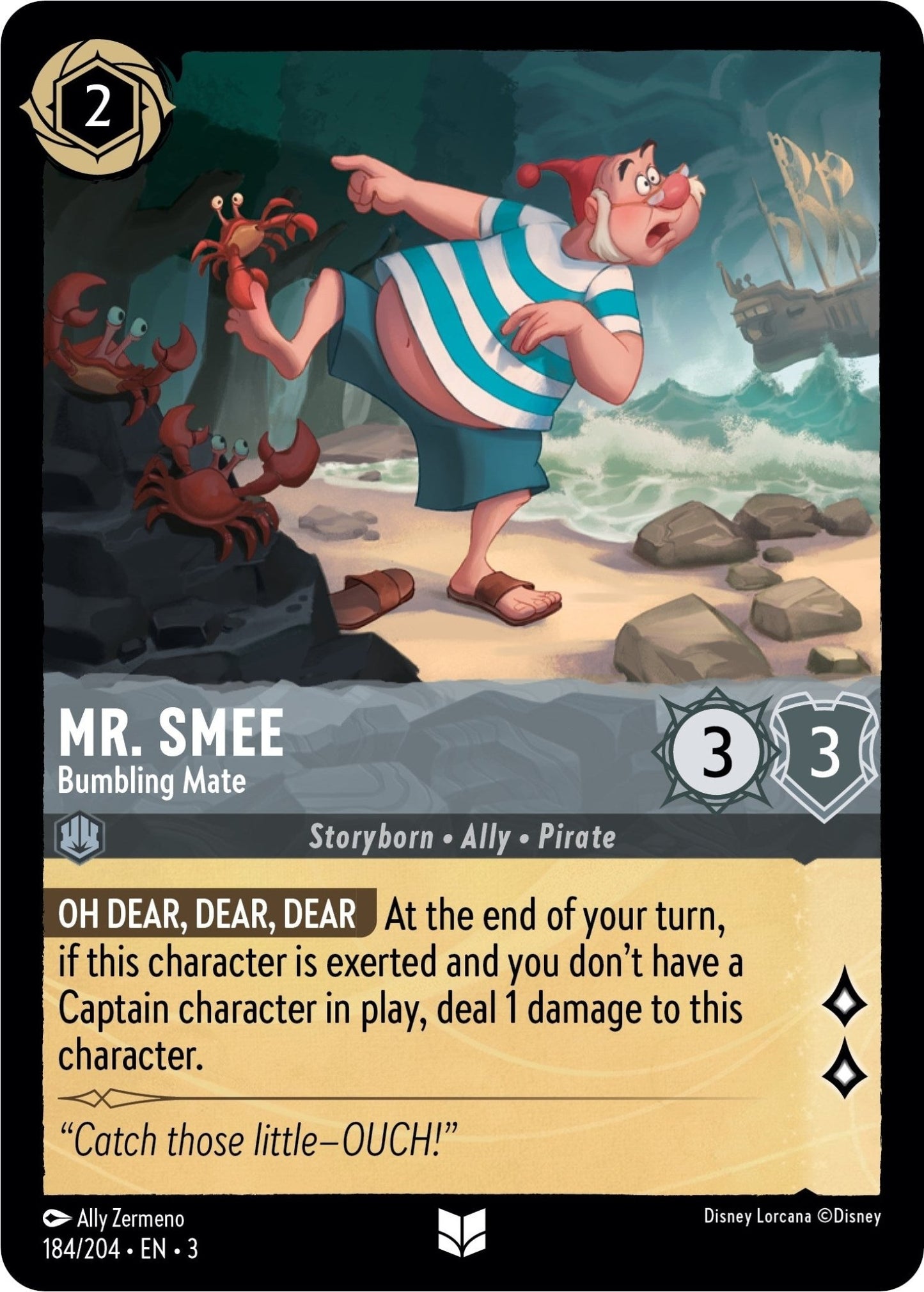 Disney Lorcana - Mr. Smee - Bumbling Mate (184/204) (Into the Inklands)