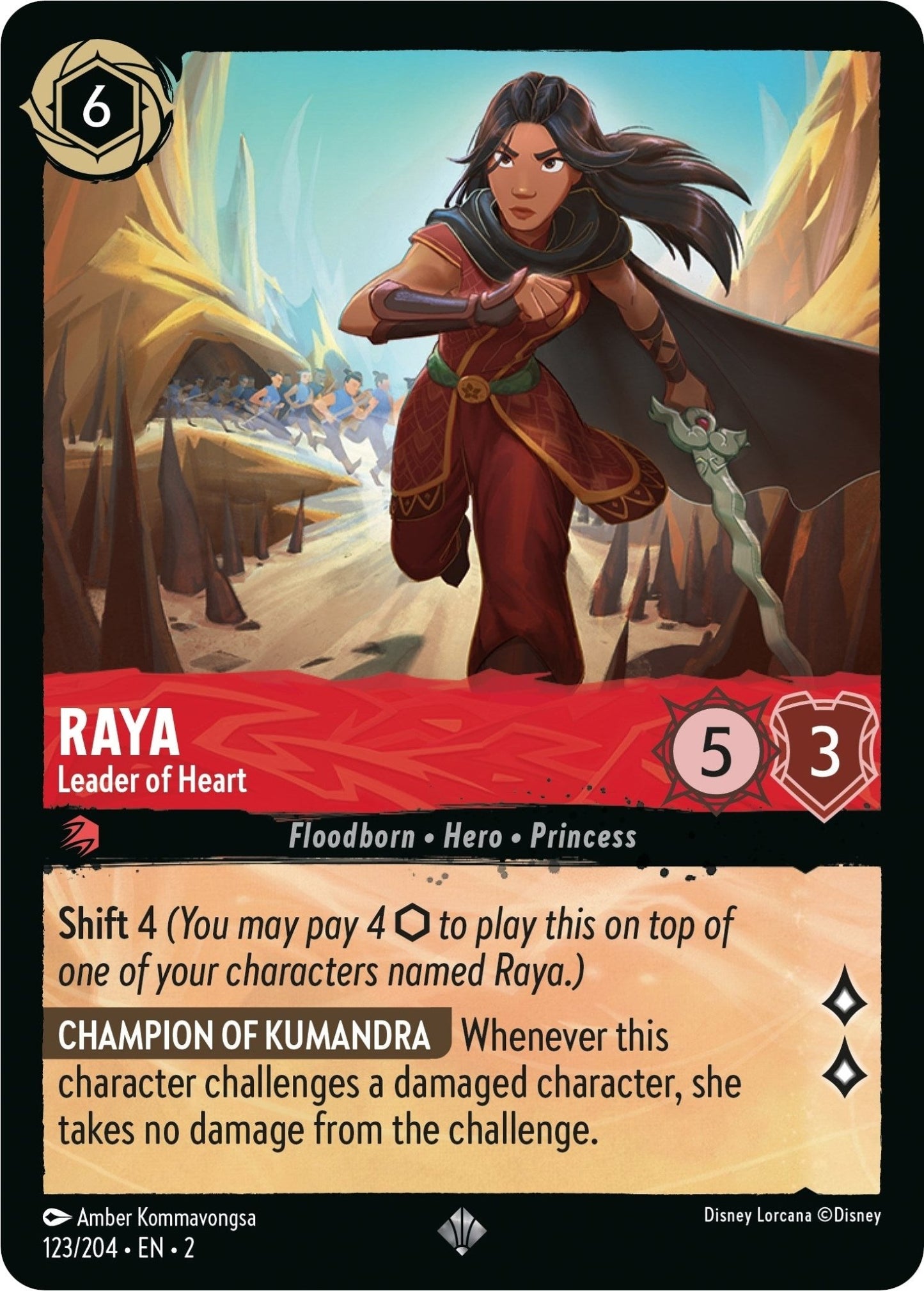 Disney Lorcana - Raya - Leader of Heart (123/204) (Rise of the Floodborn)