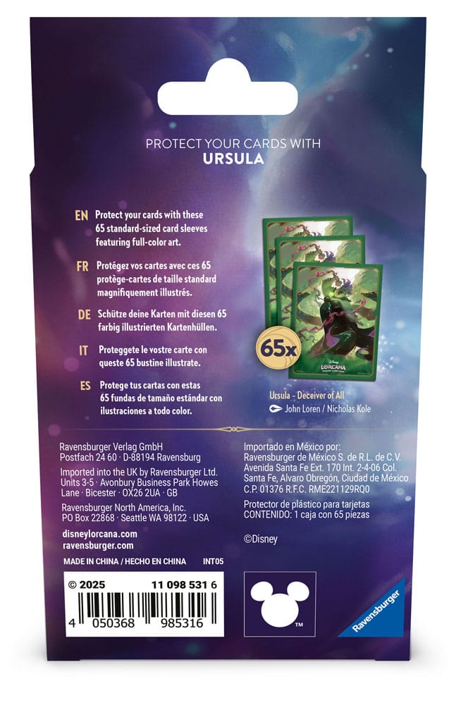 Disney Lorcana TCG Card Sleeves Ursula (65 - Pack) by LAB7 Malta, Europe