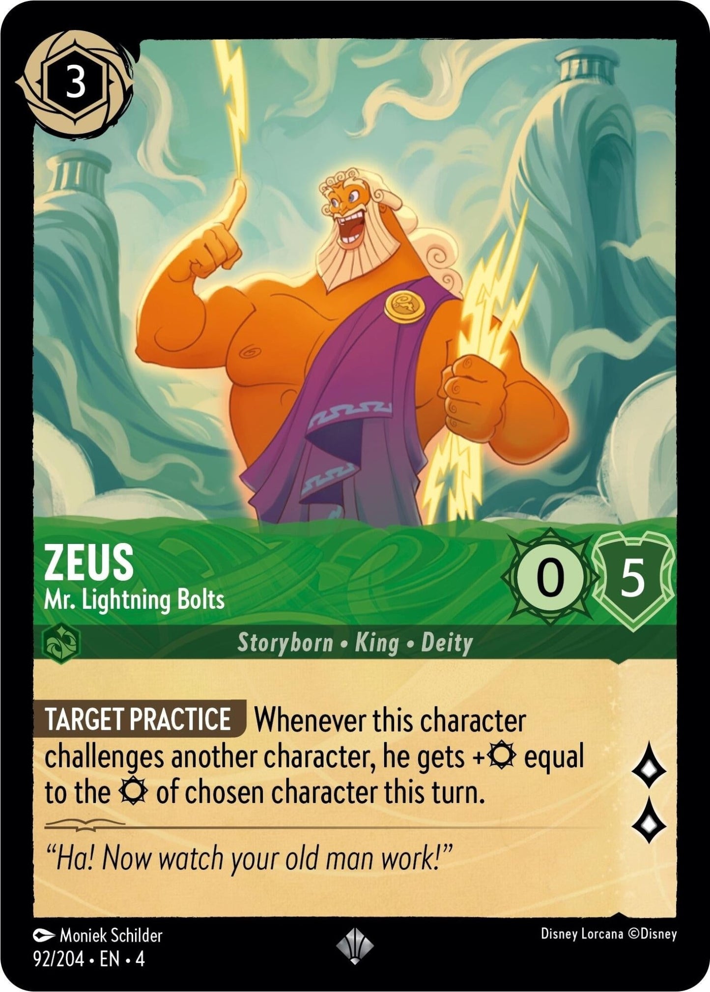 Disney Lorcana - Zeus - Mr. Lightning Bolts (92/204) (Ursula's Return)