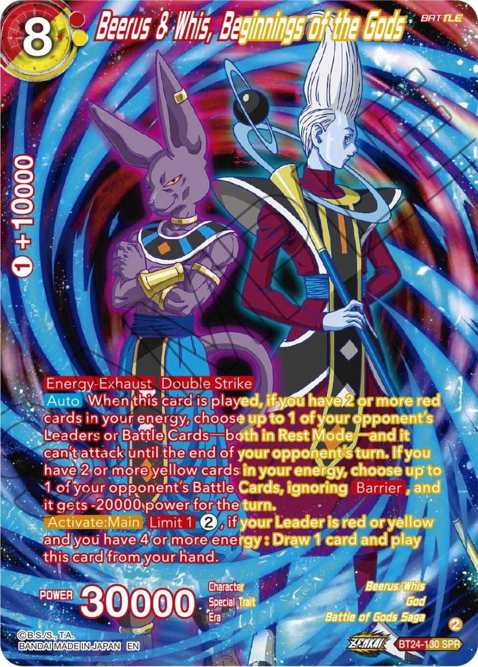 Dragon Ball Super: Masters - Beerus & Whis, Beginnings of the Gods (SPR) (BT24 - 130) (Beyond Generations)