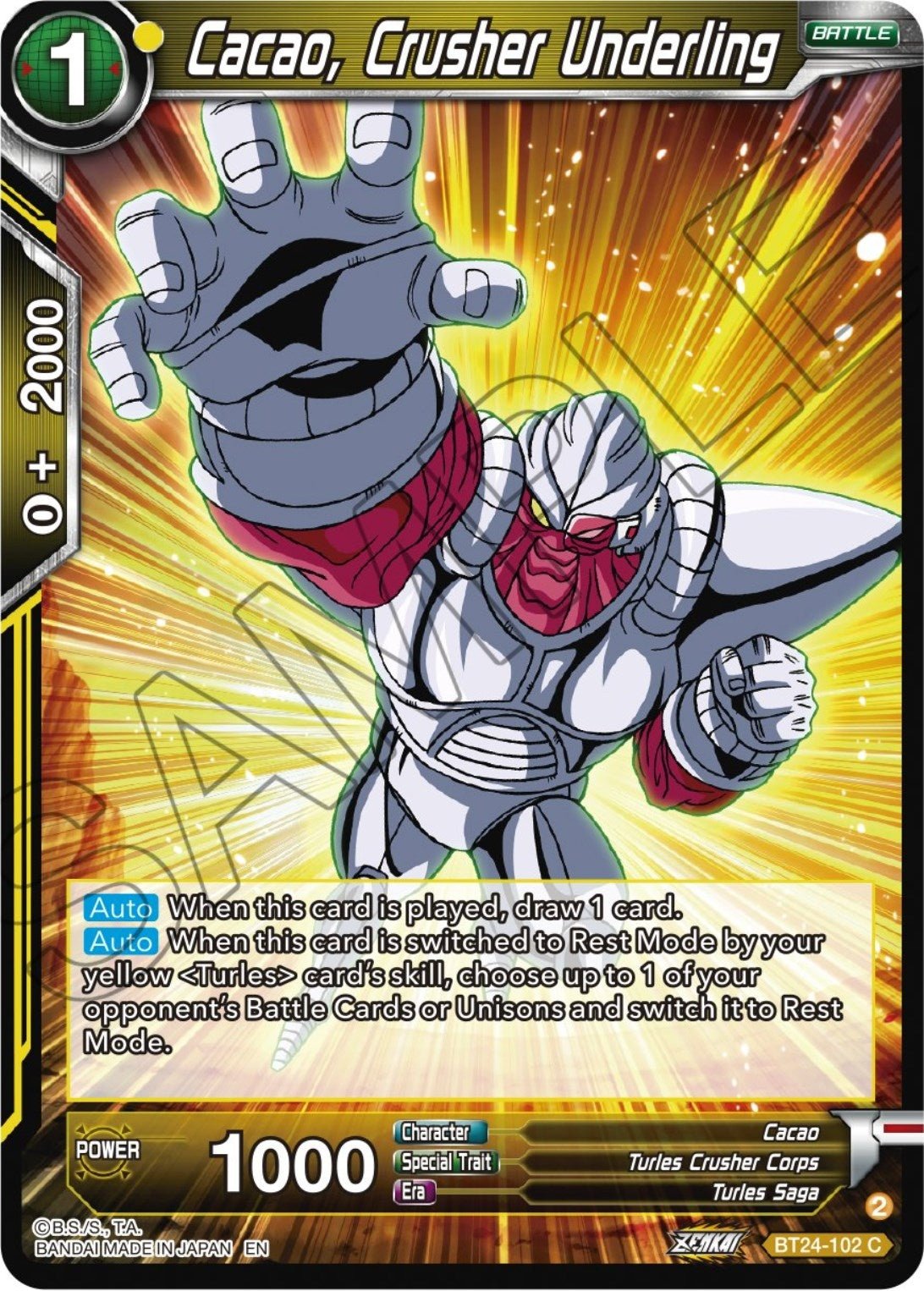 Dragon Ball Super: Masters - Cacao, Crusher Underling (BT24 - 102) (Beyond Generations)