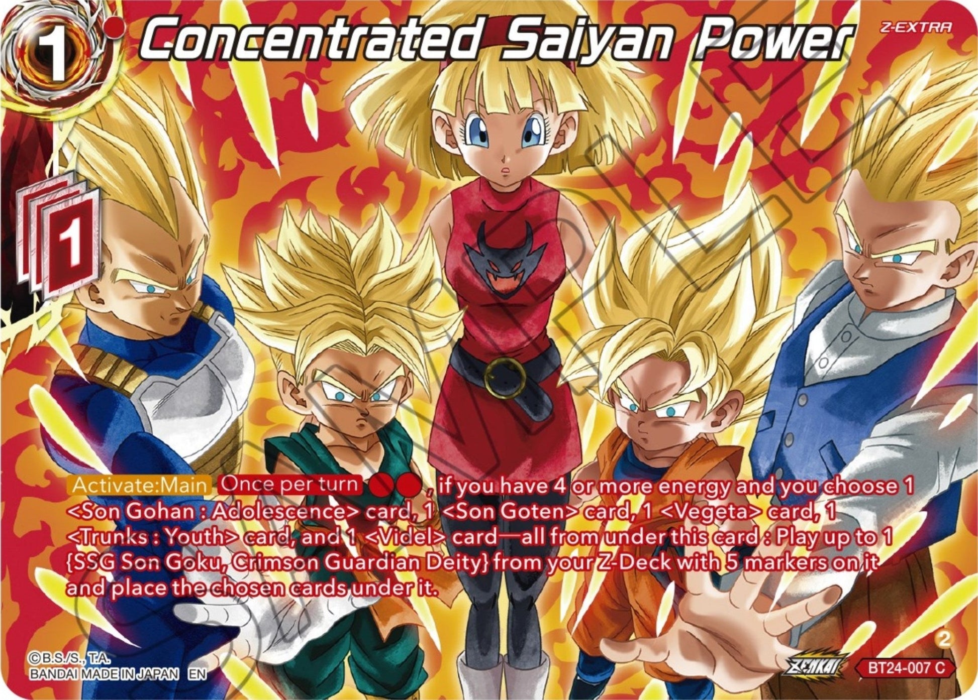 Concentrated Saiyan Power (Collector Booster Silver) (BT24 - 007) (Beyond Generations) by LAB7 Malta, Europe