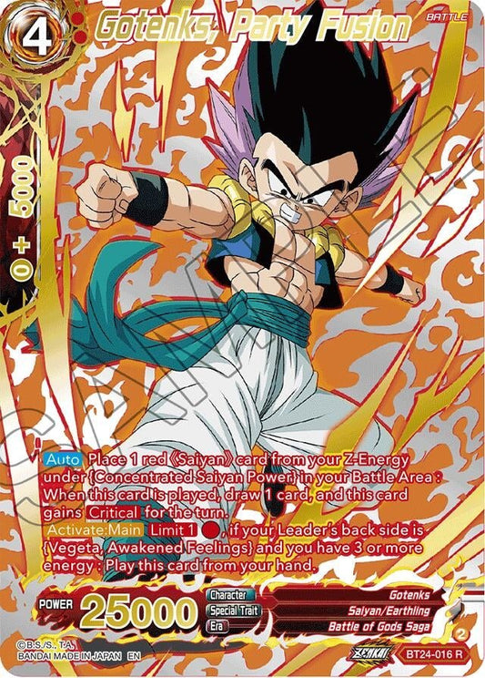 Gotenks, Party Fusion (Collector Booster Gold) (BT24 - 016) (Beyond Generations) by LAB7 Malta, Europe