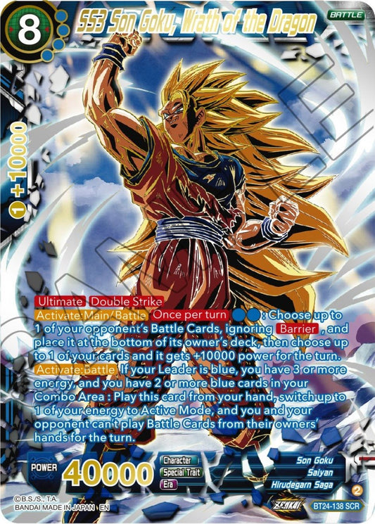 SS3 Son Goku, Wrath of the Dragon (Collector Booster Gold) (BT24 - 138) (Beyond Generations) by LAB7 Malta, Europe