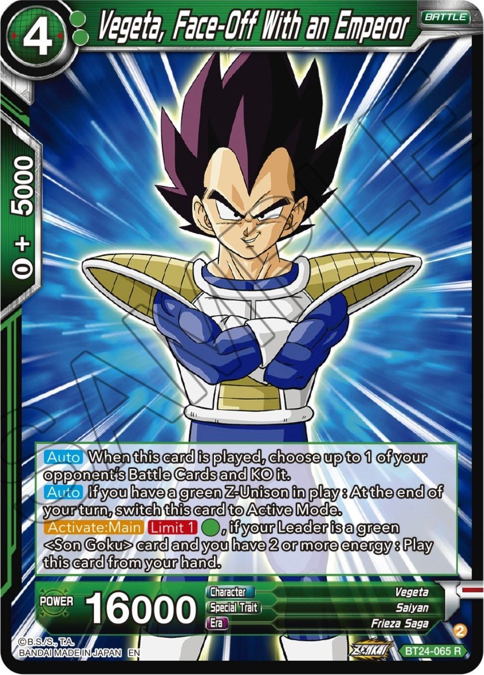 Vegeta, Face - Off With an Emperor (BT24 - 065) (Beyond Generations) by LAB7 Malta, Europe