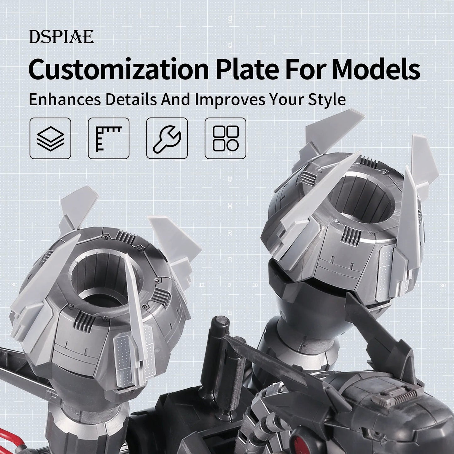 DSPIAE Model Modification Plastic (PLA) Board With Scale by LAB7 Malta, Europe