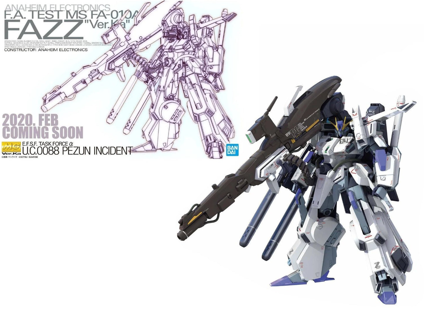 Bandai - Gundam MG 1/100 FAZZ Ver.Ka FA - 010 Master Grade Model Kit