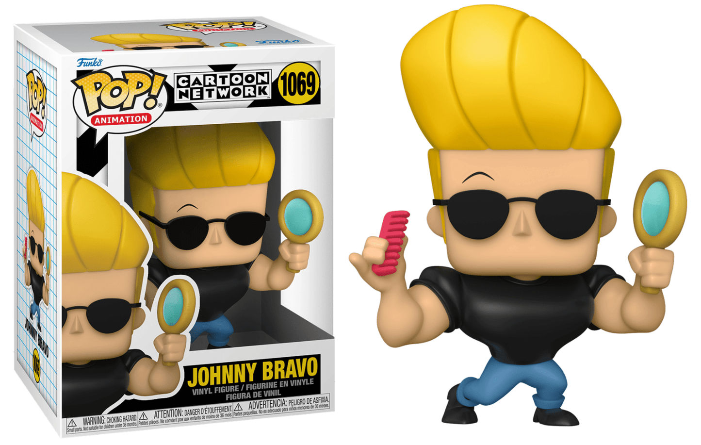 Funko - JOHNNY BRAVO - POP N° 1069 - Johnny w/Mirror & Comb