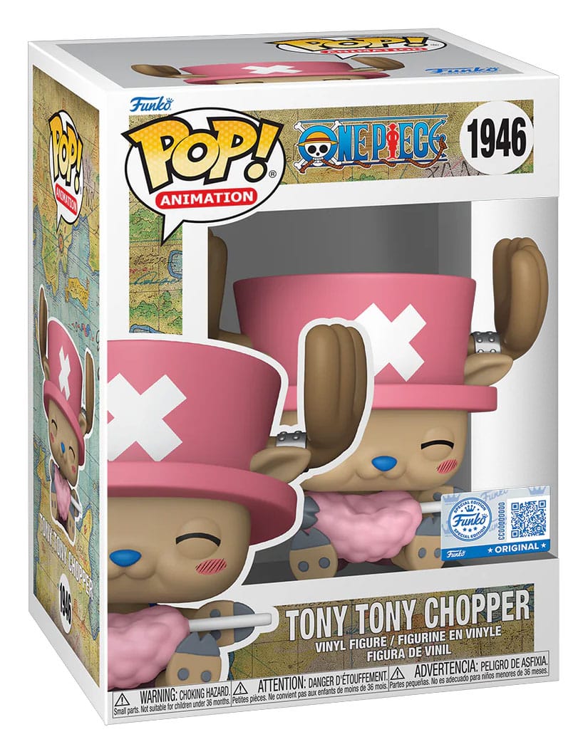 Funko - One Piece Pop! Chopper with Cotton Candy Exclusive 9 cm