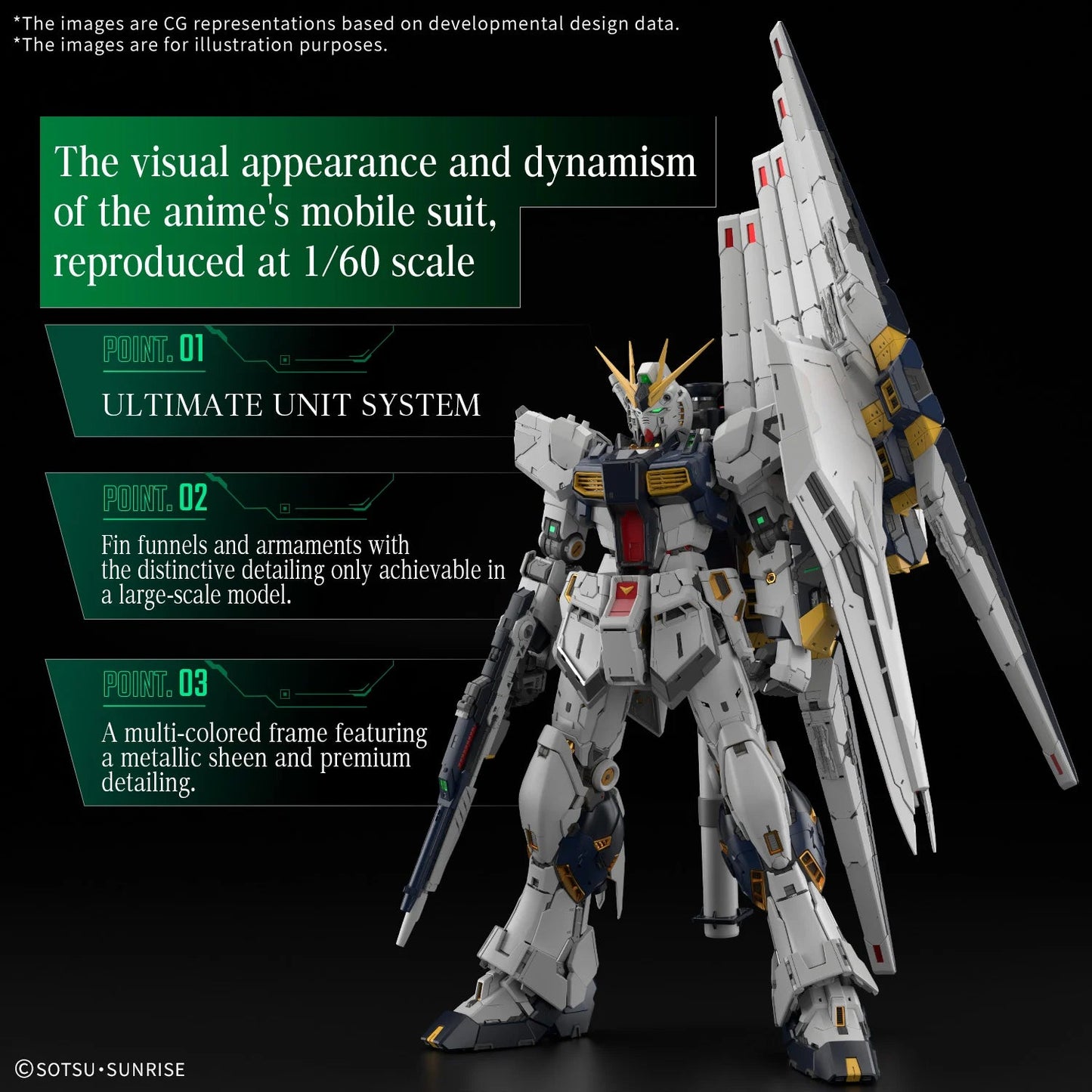 Bandai - PG Unleashed Nu Gundam 1/60 Model Kit