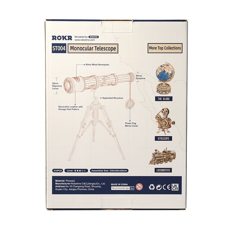 ROKR DIY 3D Wooden Puzzle Monocular Telescope ST004 by LAB7 Malta, Europe