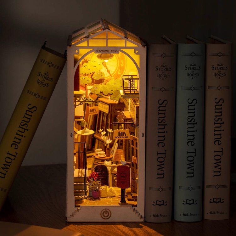 Rolife DIY Book Nook Sunshine Town Shelf Insert TGB02 by LAB7 Malta, Europe