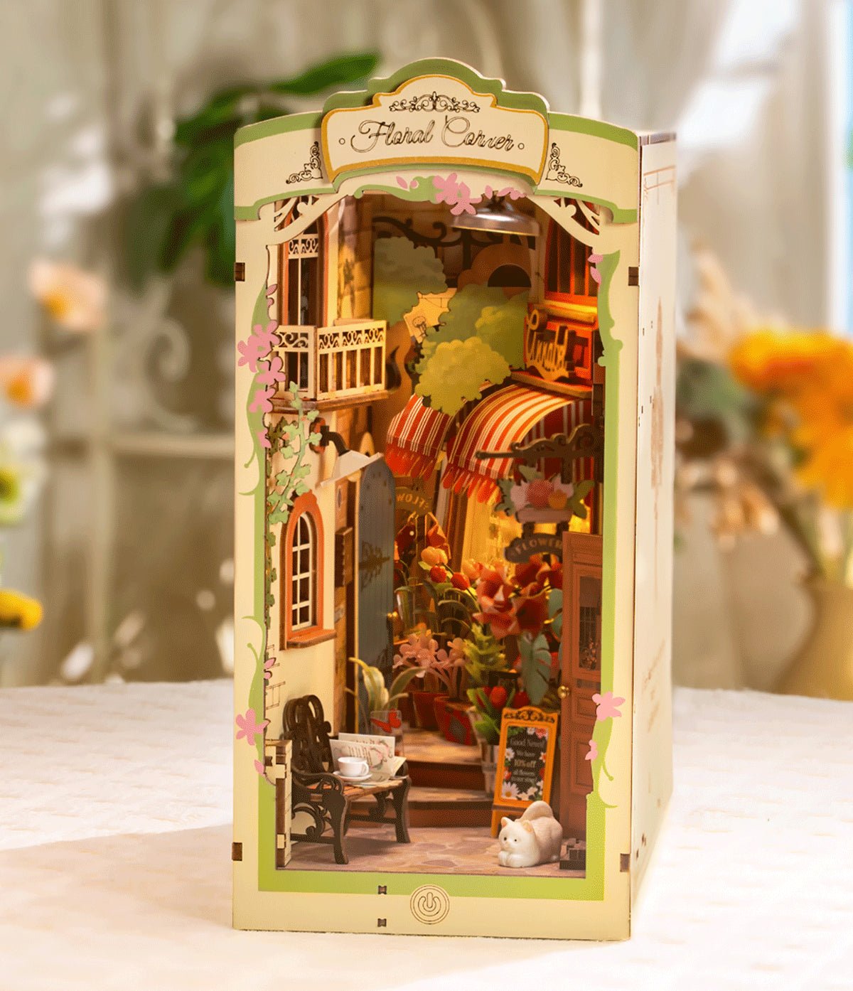 Rolife DIY Book Nook Floral Corner Shelf Insert Kit TGB09 by LAB7 Malta, Europe