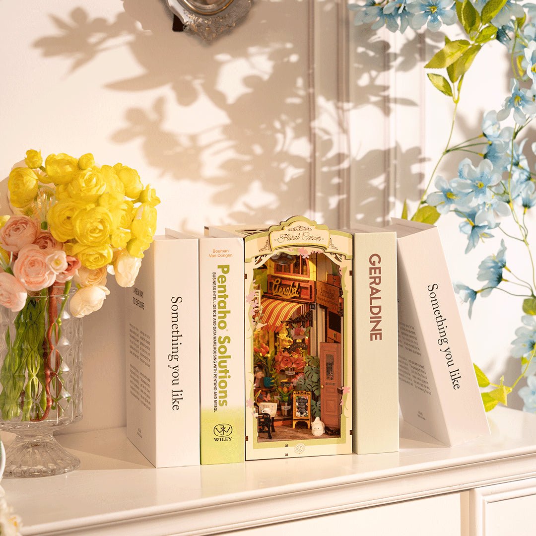 Rolife DIY Book Nook Floral Corner Shelf Insert Kit TGB09 by LAB7 Malta, Europe