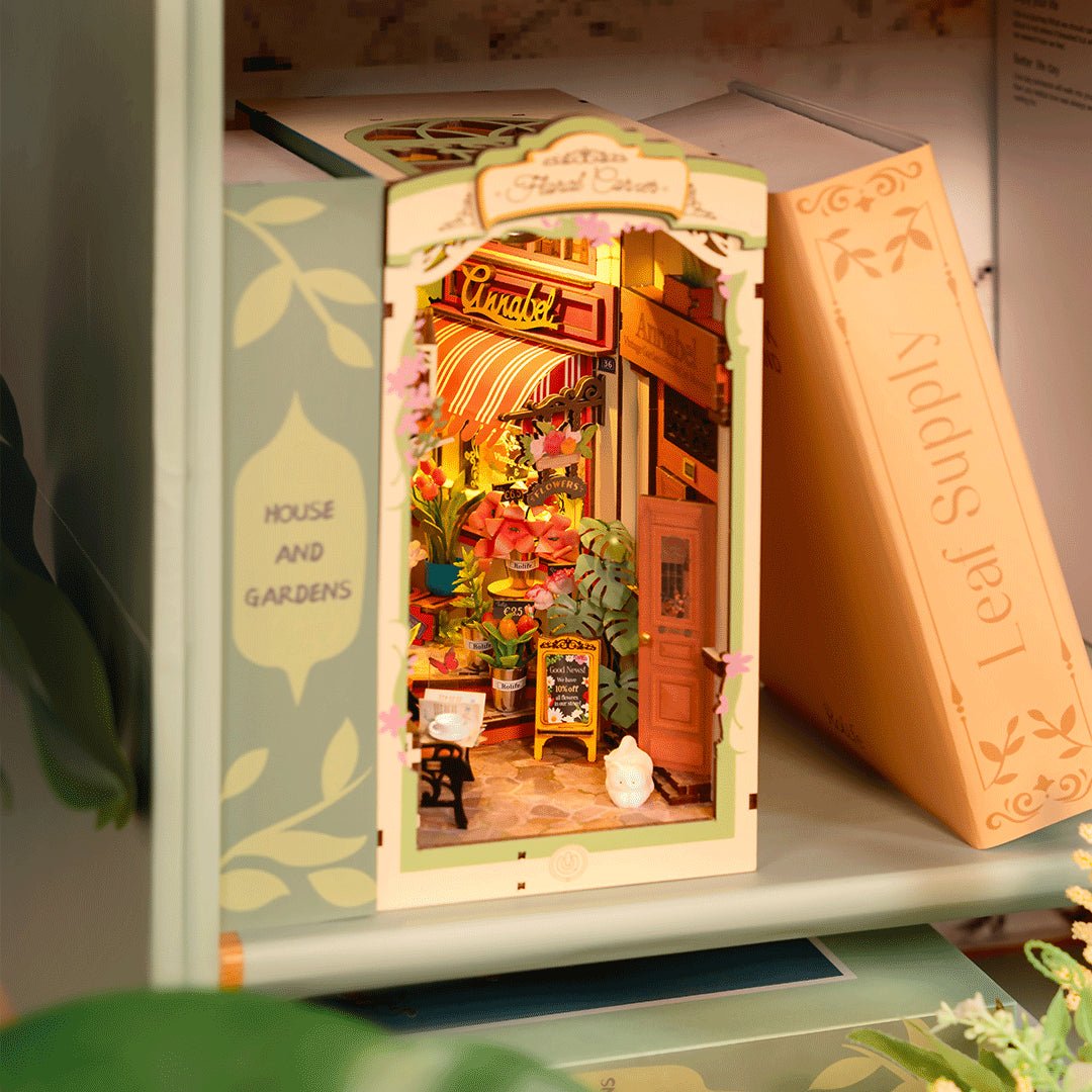 Rolife DIY Book Nook Floral Corner Shelf Insert Kit TGB09 by LAB7 Malta, Europe