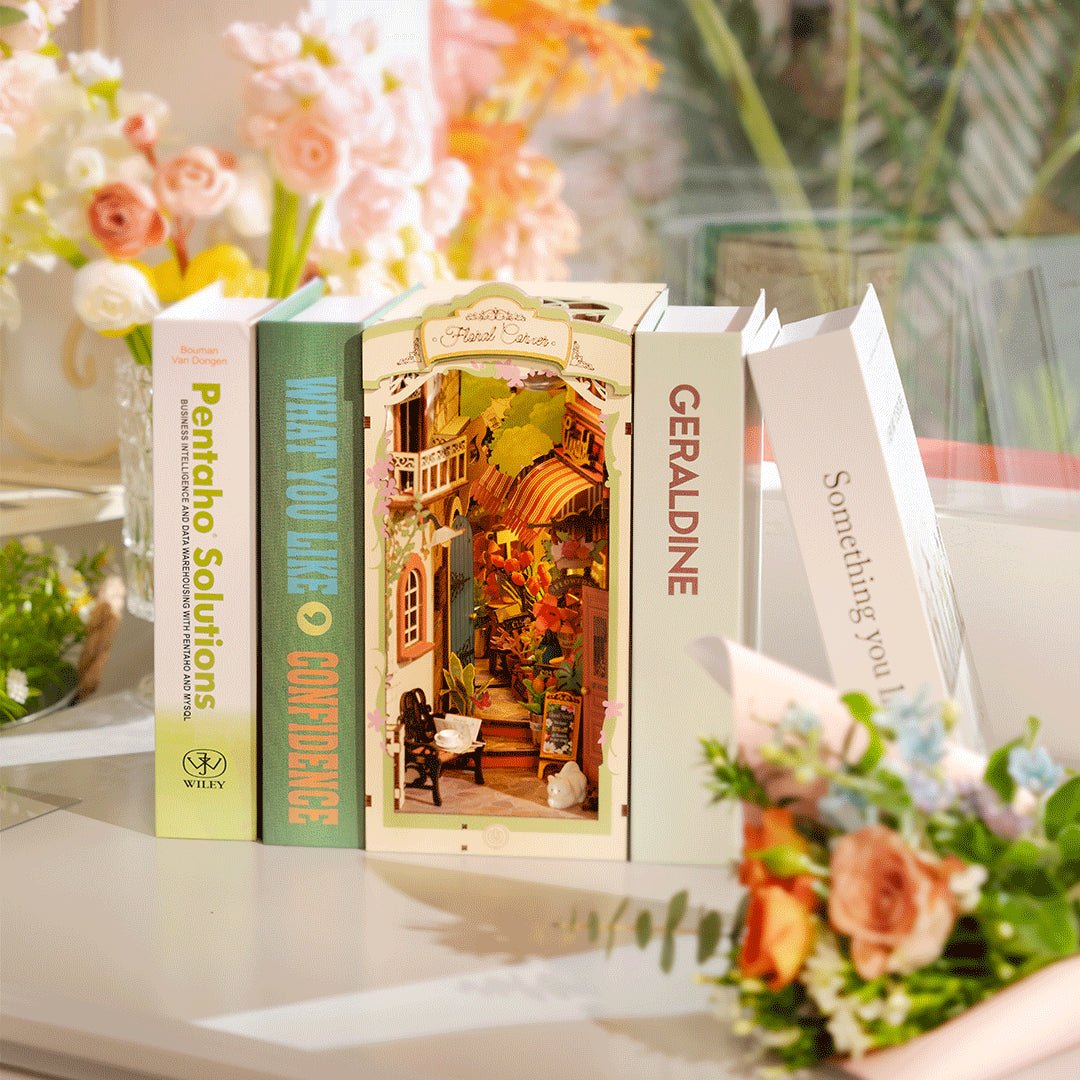 Rolife DIY Book Nook Floral Corner Shelf Insert Kit TGB09 by LAB7 Malta, Europe