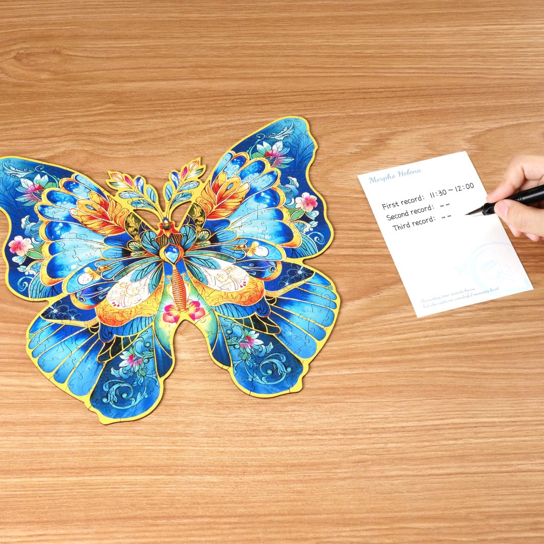 Rowood - Rowood Wooden Jigsaw Puzzle Morpho Helena Flower TA003