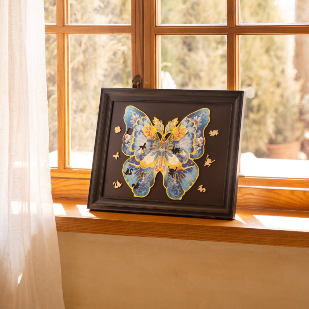Rowood - Rowood Wooden Jigsaw Puzzle Morpho Helena Flower TA003