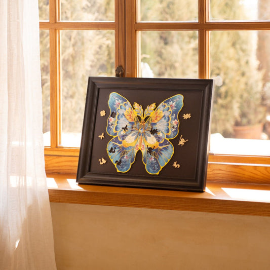 Rowood Wooden Jigsaw Puzzle Morpho Helena Flower TA003 by LAB7 Malta, Europe