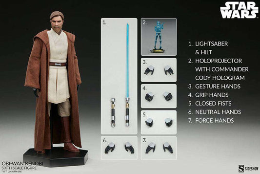 Star Wars The Clone Wars Action Figure 1/6 Obi - Wan Kenobi 30 cm by LAB7 Malta, Europe
