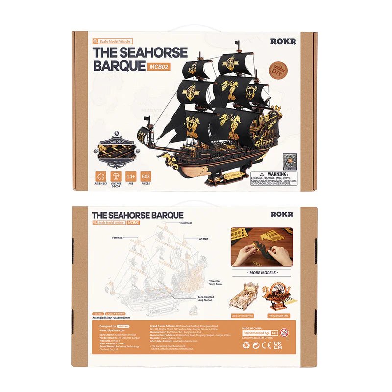 ROKR - The Seahorse Barque 3D Wooden Puzzle | 603 pcs