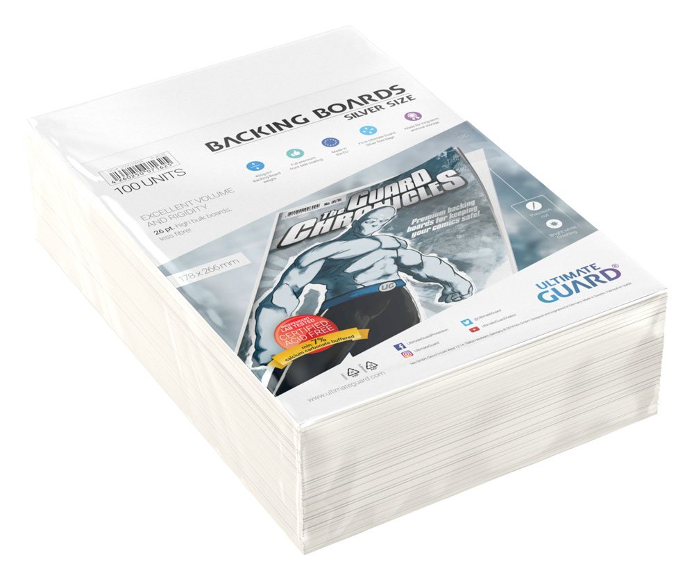 Buy Ultimate Guard Comic Backing Boards (100) - Silver Size 1 - fast Malta shipping across Europe. Limited stock, secure checkout. Order now!