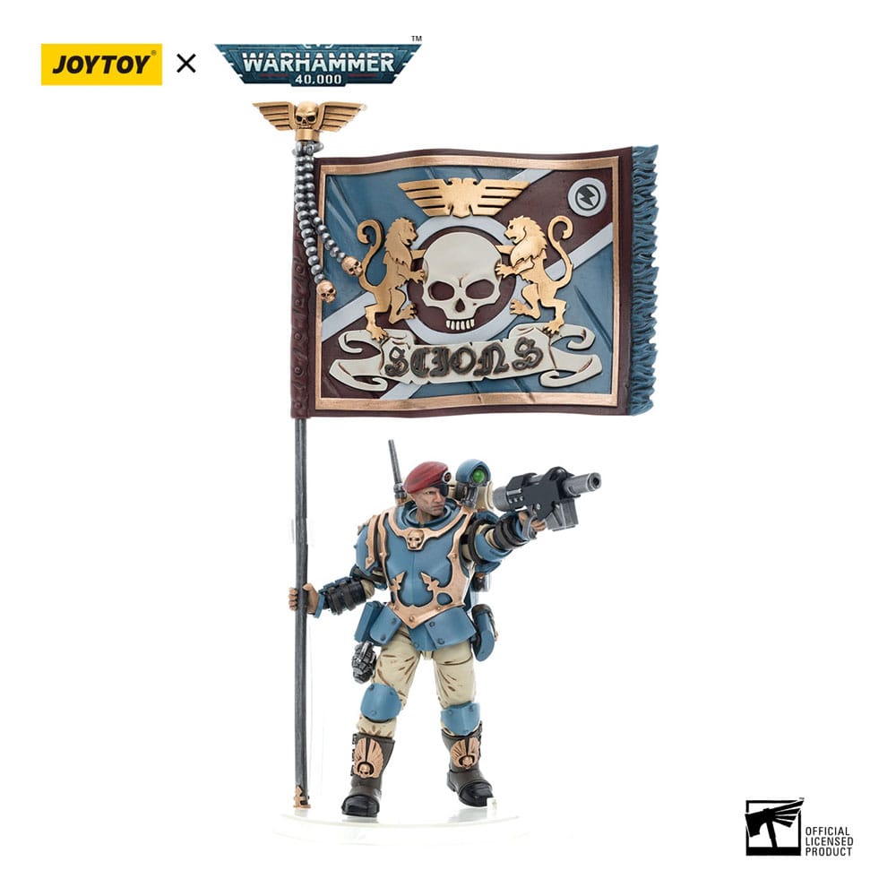 Joy Toy - Warhammer 40k Action Figure 1/18 Astra Militarum Tempestus Scions Command Squad 55th Kappic Eagles Banner Bearer 12 cm