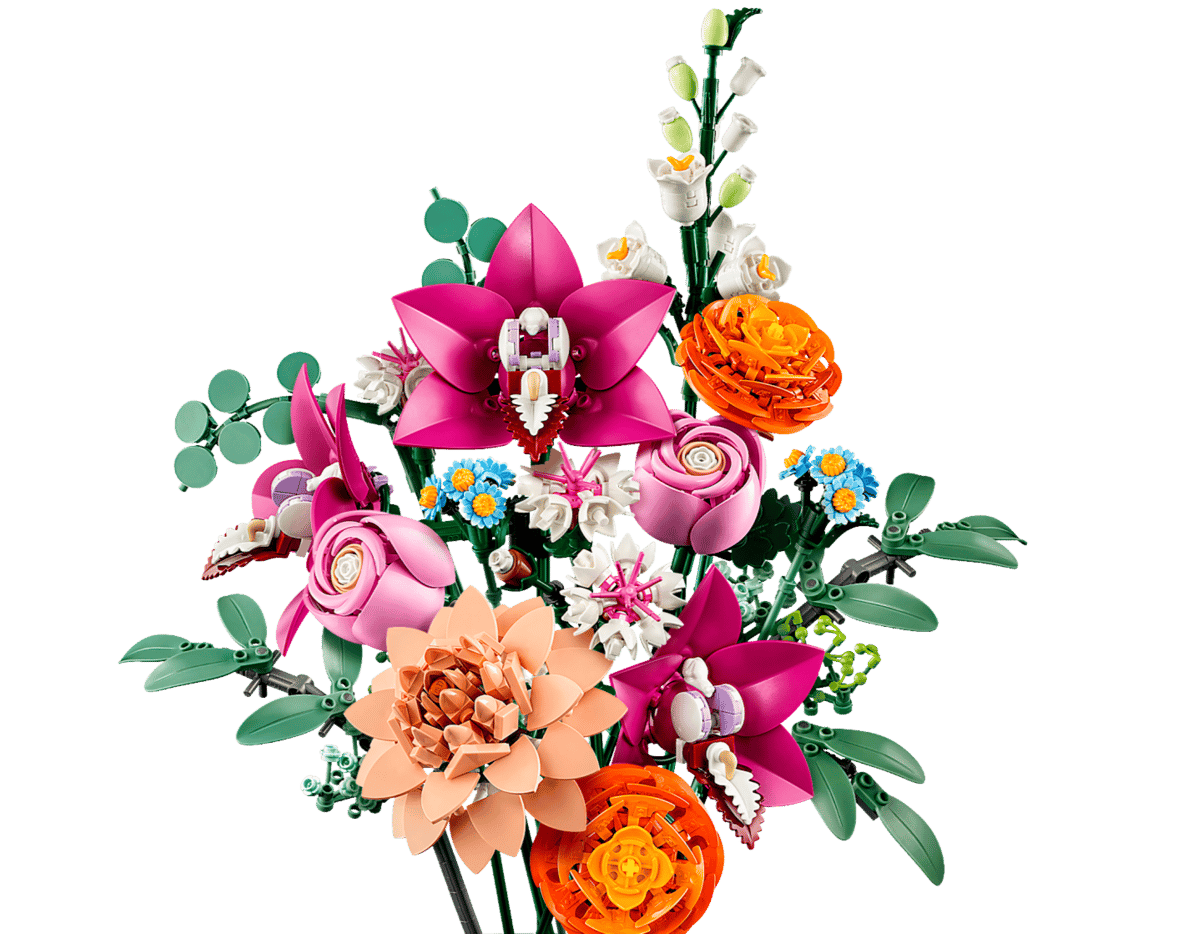 LEGO Botanicals Pretty Pink Flower Bouquet 10342 – 749-Piece Flower Building Set for Adults
