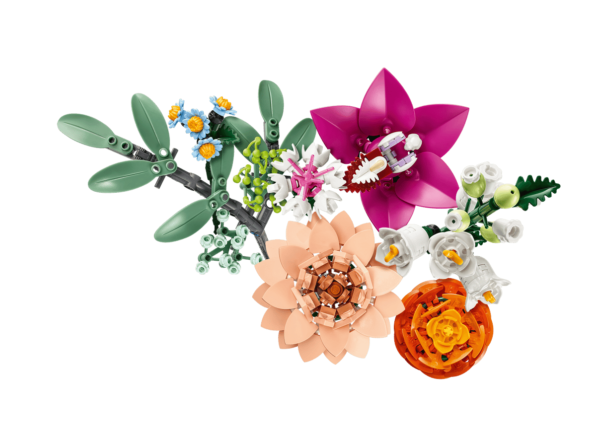 LEGO Botanicals Pretty Pink Flower Bouquet 10342 – 749-Piece Flower Building Set for Adults