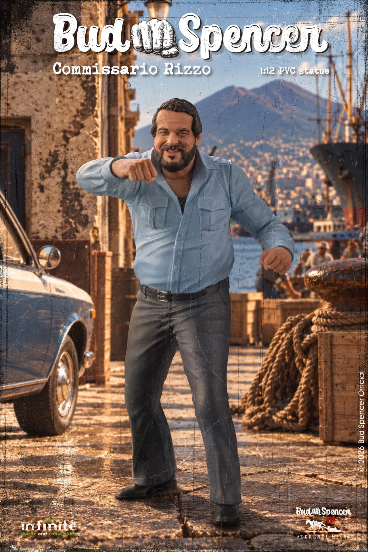 Infinite Statue Bud Spencer Commissario Rizzo 1/12 Scale 16cm PVC Figure