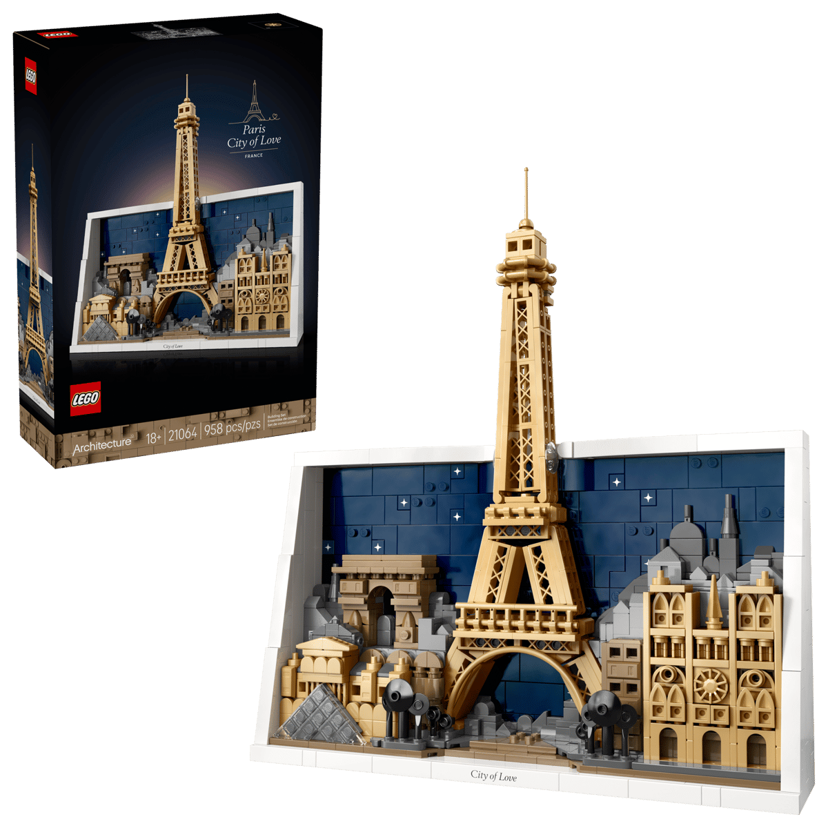 LEGO Architecture Paris – City of Love 21064 | 958-Piece Paris Skyline Wall Art Set for Adults