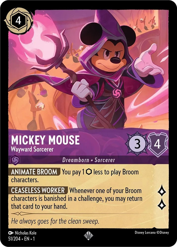 Image for Mickey Mouse - Wayward Sorcerer (51/204) (The First Chapter) - Disney Lorcana