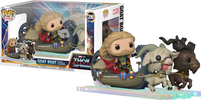 Funko POP! Thor 4: Love and Thunder - Thor, Toothgnasher & Toothgrinder with Goat Boat Pop Rides #290 by LAB7 Malta