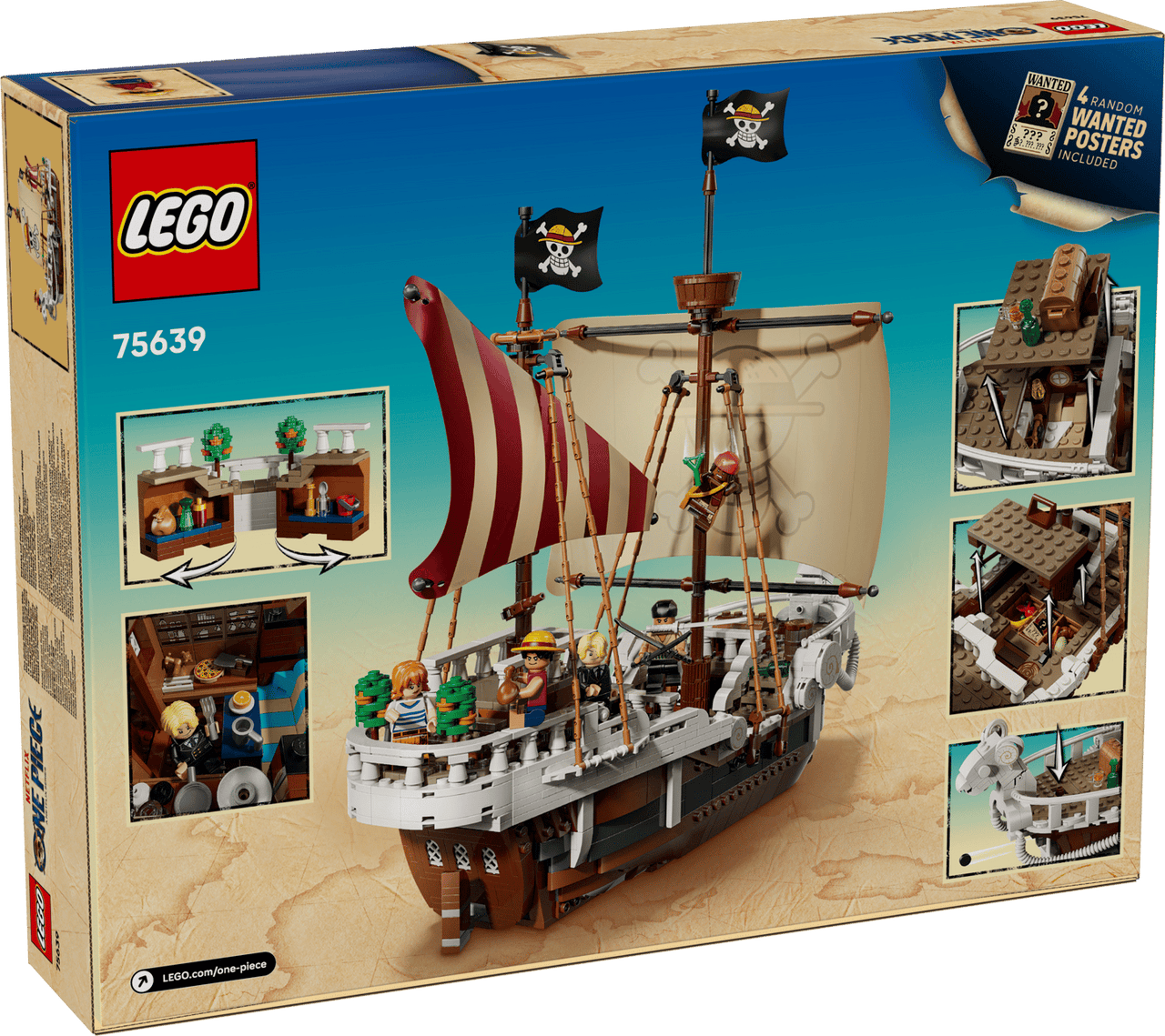 LEGO ONE PIECE The Going Merry Pirate Ship 75639 – 1,376-Piece Building Set with 5 Straw Hat Pirates Minifigures