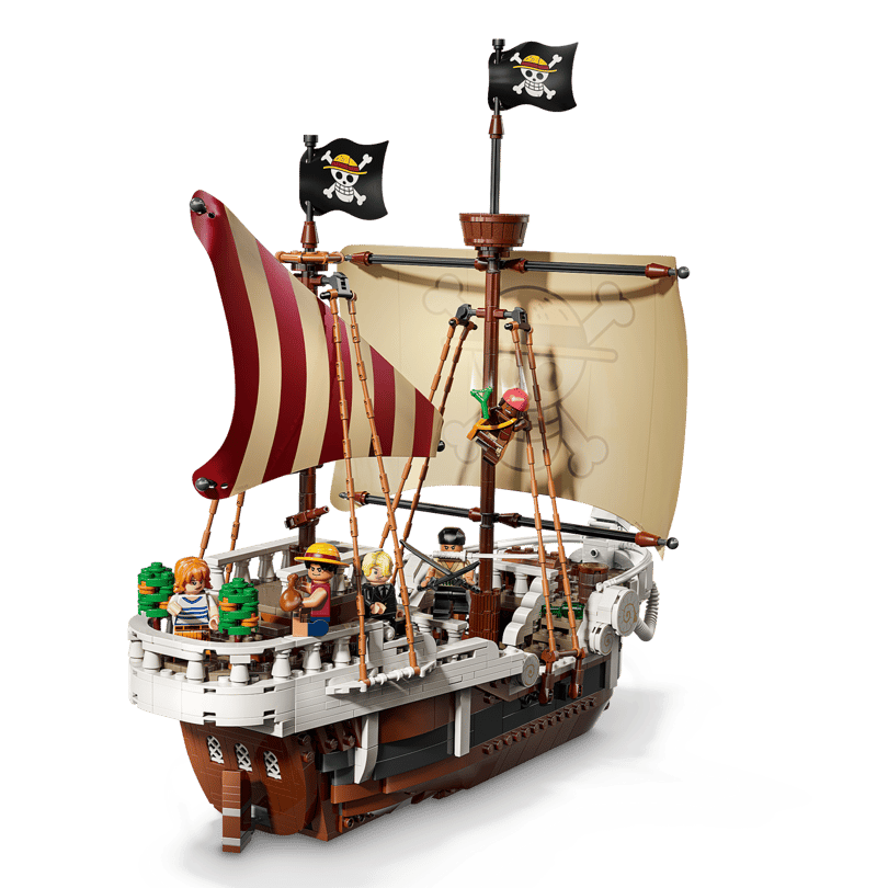 LEGO ONE PIECE The Going Merry Pirate Ship 75639 – 1,376-Piece Building Set with 5 Straw Hat Pirates Minifigures