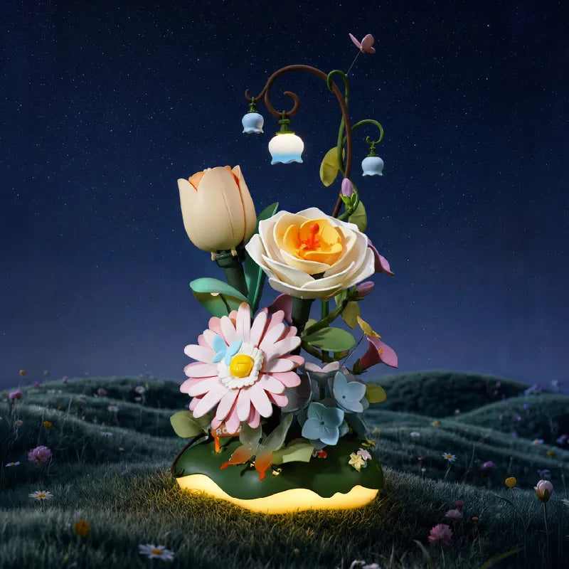 ROKR Garden Ramble AF02D – DIY 3D Blooming Flower Puzzle with LED Lights & Moving Flowers