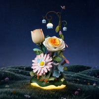 ROKR Garden Ramble AF02D – DIY 3D Blooming Flower Puzzle with LED Lights & Moving Flowers