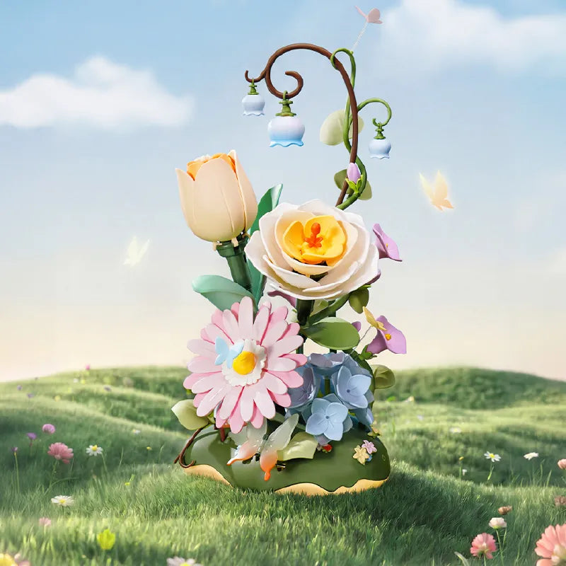 ROKR Garden Ramble AF02D – DIY 3D Blooming Flower Puzzle with LED Lights & Moving Flowers