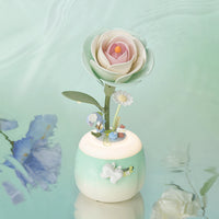 ROKR Minty Camellia Lamp AF02S – DIY 3D Flower Night Light with Moving Petals & Adjustable Brightness