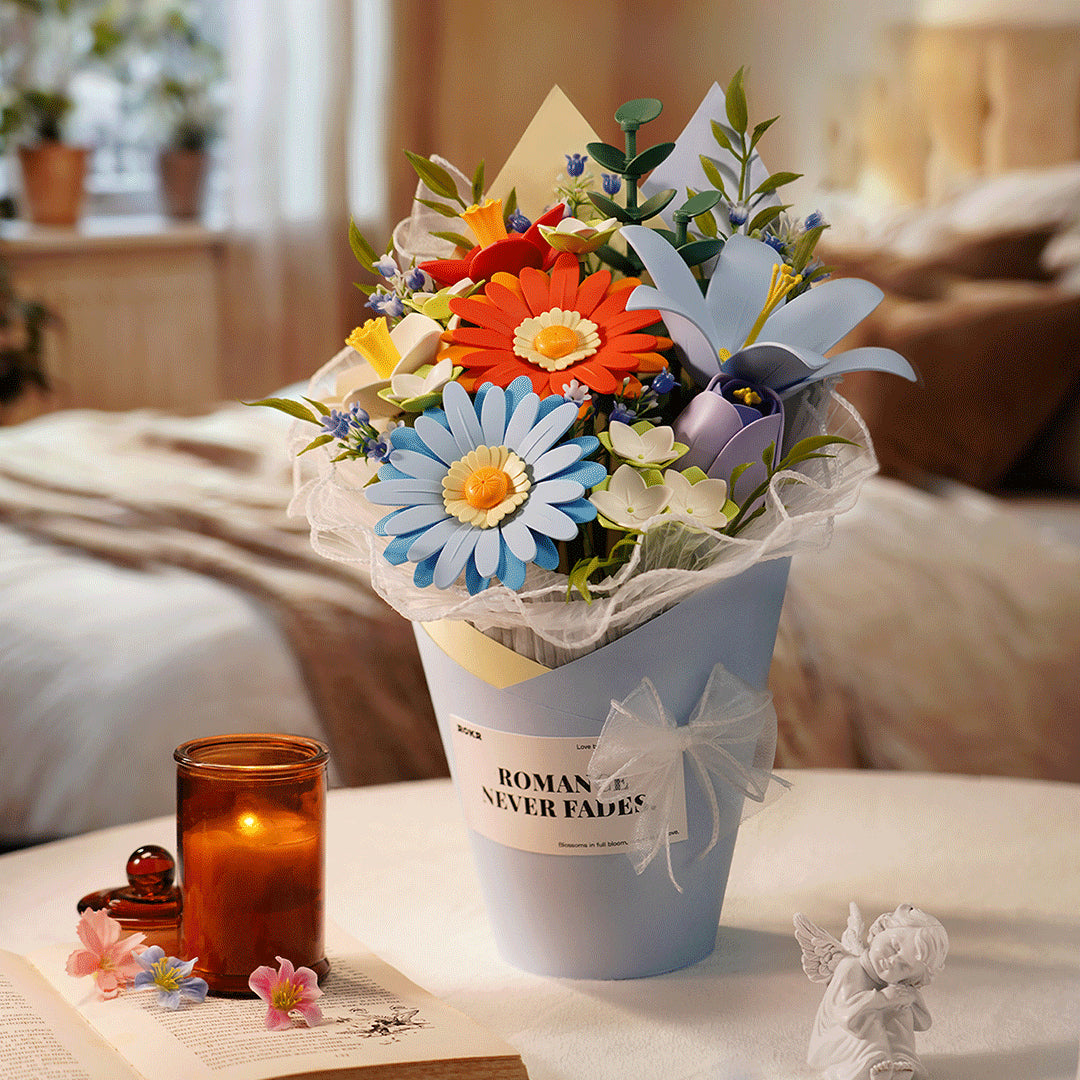ROKR Twilight Sky Bouquet AF03J – 73-Piece DIY 3D Flower Puzzle & Night Light