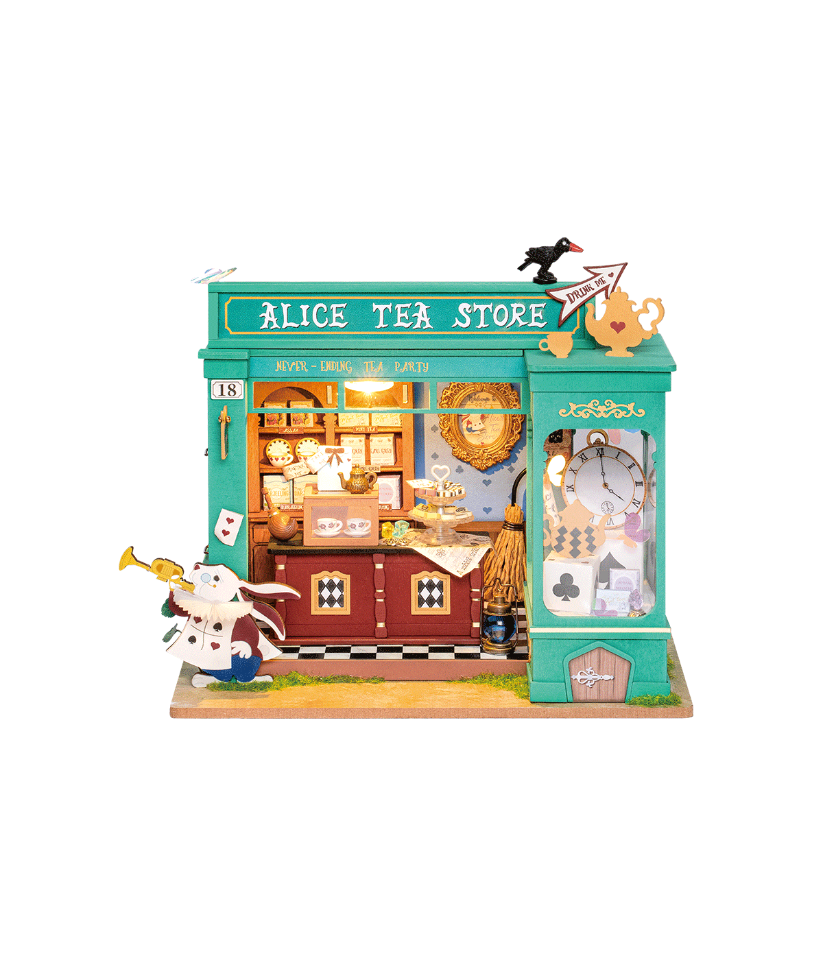 Rolife Alice's Tea Store DG156-C DIY Miniature House Kit with LED Lights