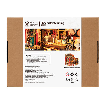 Rolife Cheers Bar & Dining DIY Miniature House Kit DG173