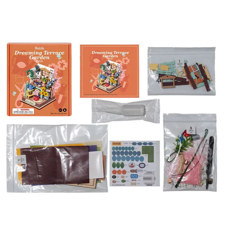 Rolife Dreaming Terrace Garden DS030 – DIY Miniature Flower Room Kit